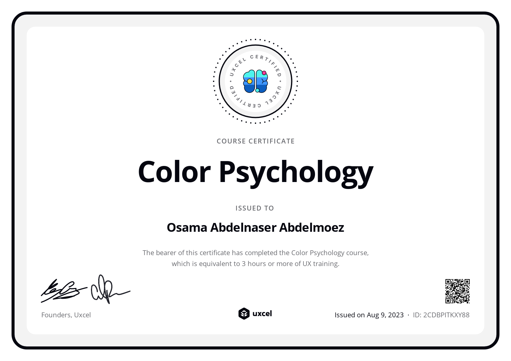 Osama Abdelnaser's certificate